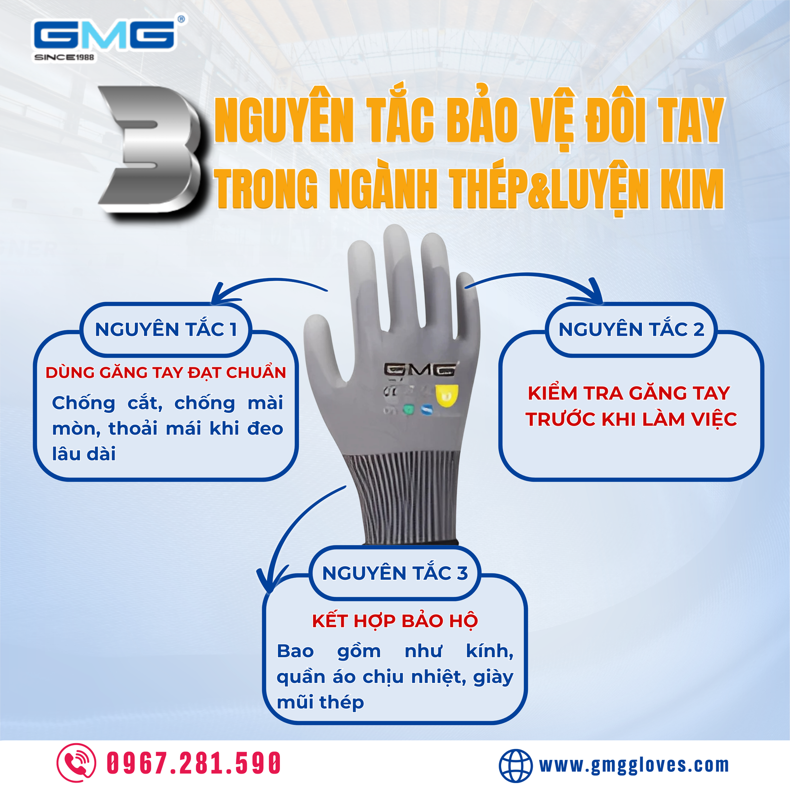 3 Nguyên tắc vàng bảo vệ đôi tay trong ngành thép & luyện kim