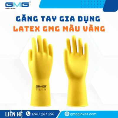 Găng Tay Gia Dụng Latex GMG L1801 Màu Vàng