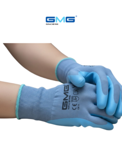 Ảnh chi tiết găng tay chống cắt phủ nitrile GMG T1020 ôm tay, bám tốt