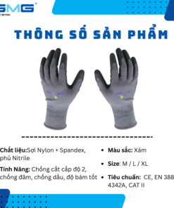Thông số găng tay chống cắt phủ Xingyu nitrile N2501 đạt chuẩn EN 388