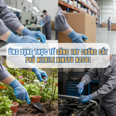 Ứng dụng thực tế găng tay chống cắt phủ nitrile GMG T1020